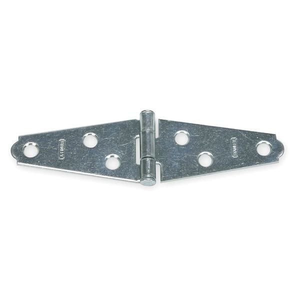 Zoro Select Strap Hinge, Steel, Full Surface Mounting, 1 7/8 in Leaf W x 1 in Leaf H, zinc plated - 1RCF7