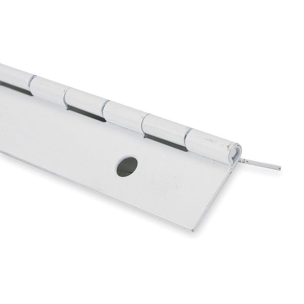 Zoro Select Piano Hinge, Steel, Full Surface Mounting, 5/8 in Leaf W x 72 in Leaf H, White Enamel - 1CBC1
