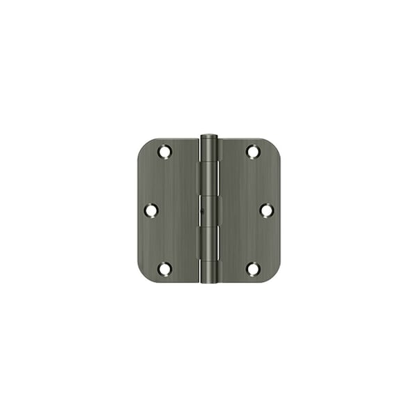 Deltana 3-1/2 x 3-1/2 x 5/8 Radius Hinge; Heavy Duty; Antique Nickel Finish - S35R5N15A