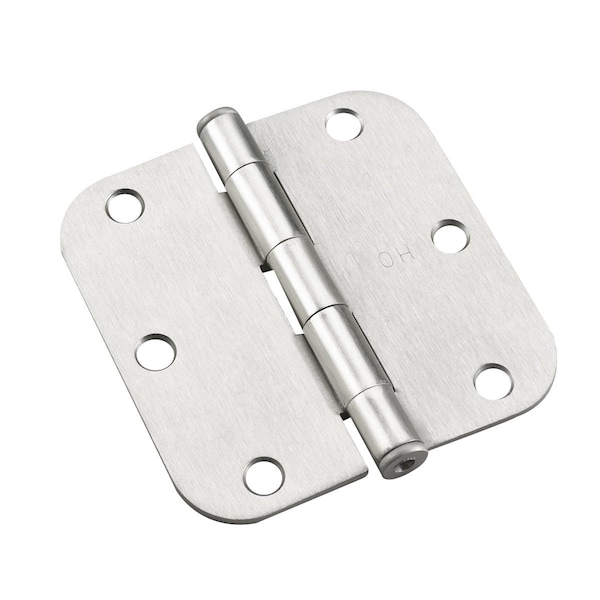 Richelieu 2Pack 3 12in 89 mm Full Mortise Butt Hinge  58 Radius, Brushed Nickel - 1821NBB