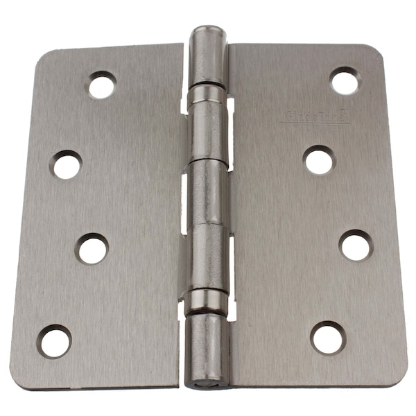 Gliderite Hardware 4 in. Satin Nickel Ball Bearing Door Hinge with 1/4 in. Corner Radius - 4014-2BB-SN - 4014-2BB-SN-1