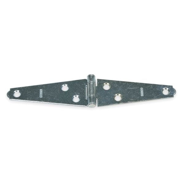 Zoro Select Strap Hinge, Steel, Full Surface Mounting, 3 in Leaf W x 1 3/16 in Leaf H, zinc plated - 1RCG1