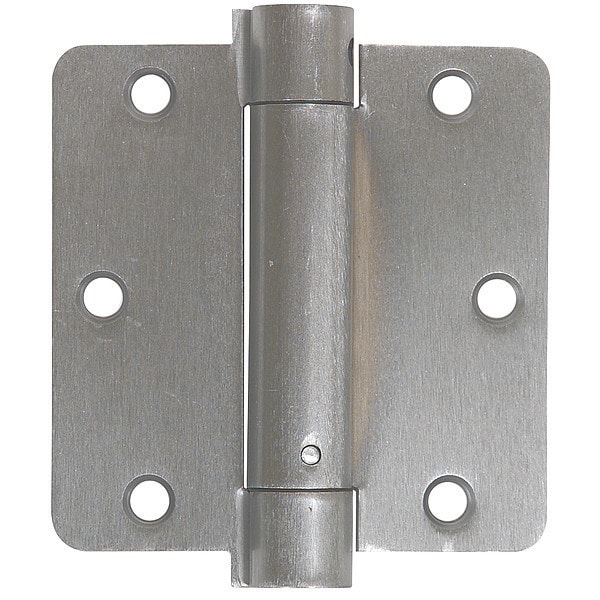 Zoro Select Spring Hinge, Steel, Full Mortise Mounting, 1 3/4 in Leaf W x 3 1/2 in Leaf H, Satin Chrome - 4PA91