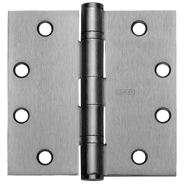 Stanley Ball Butt Hinge, 4-1/2" x 4-1/2", US26D, Steel Base Metal - FBB179 4-1/2X4-1/2 26D