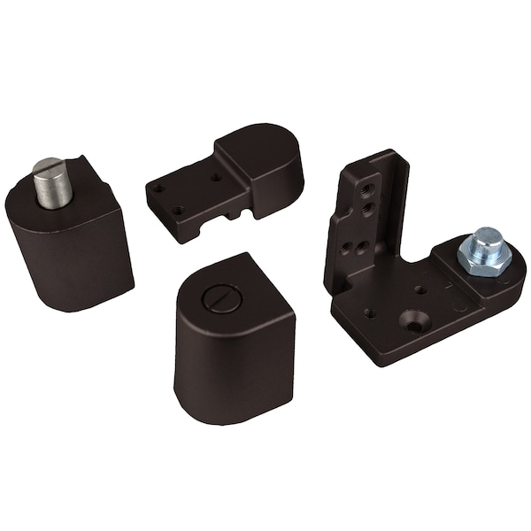 Global Door Controls Kawneer Style Left Hand Offset Door Pivot Hinge Set for Adams Rite Type Storefront Door in Duronodic - TH1118-LH-DU