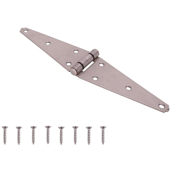 Prosource Heavy Duty Strap Hinge, 2.6 mm Thick Leaf, Brushed Stainless Steel, 180 Range of Motion - HSH-S06-C2PS