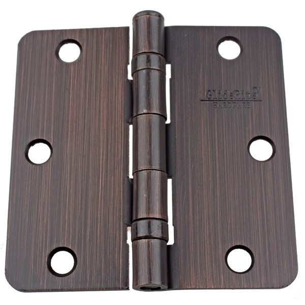 Gliderite Hardware 3-1/2 in. Oil Rubbed Bronze Ball Bearing Door Hinge with 1/4 in. Corner Radius - 3514-2BB-ORB - 3514-2BB-ORB-1