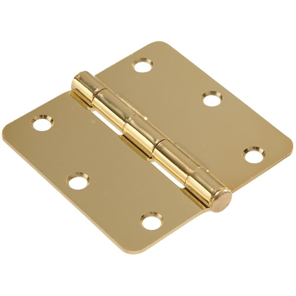 Ornatus Outdoors 0.25 x 3 in. Carded Round Full Mortise Hinges, Brass Plated - OR1633476