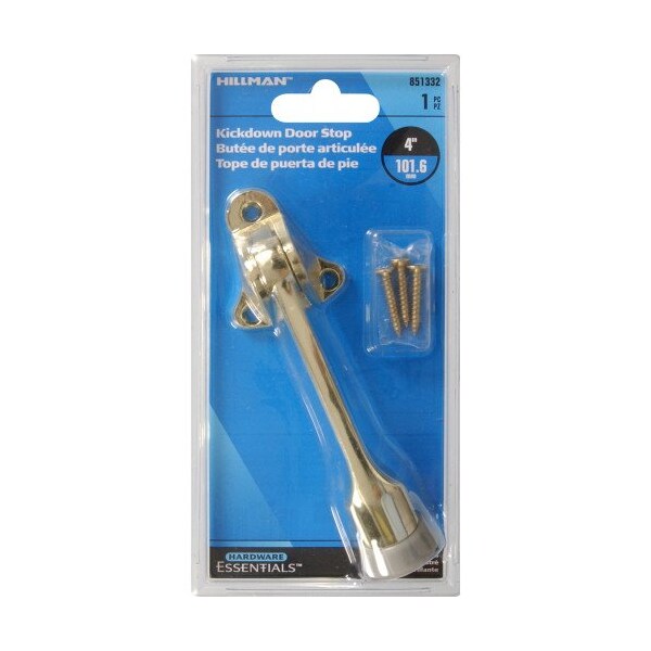 Hillman 4 in Kickdown Door Stop Brass Plated - 851332