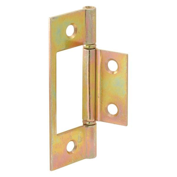 Primeline Tools Door Hinges Brass, Bi-Fold, PK2, 1" Leaf W x 3" Leaf H, Brass Plated - MP6656-2