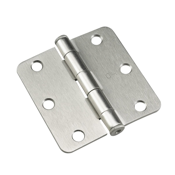 Richelieu 2Pack 3in 76 mm Full Mortise Butt Hinge  14 Radius, Brushed Nickel - 2820NBB