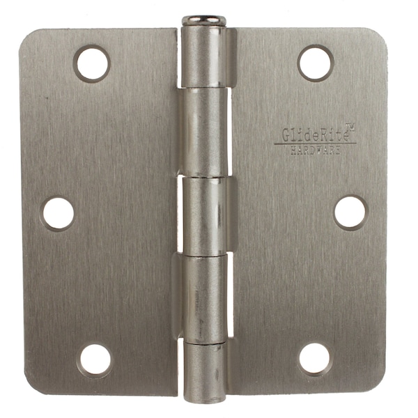 Gliderite Hardware 3-1/2 in. Satin Nickel Door Hinge with 1/4 in. Corner Radius - 3514-SN - 3514-SN-1