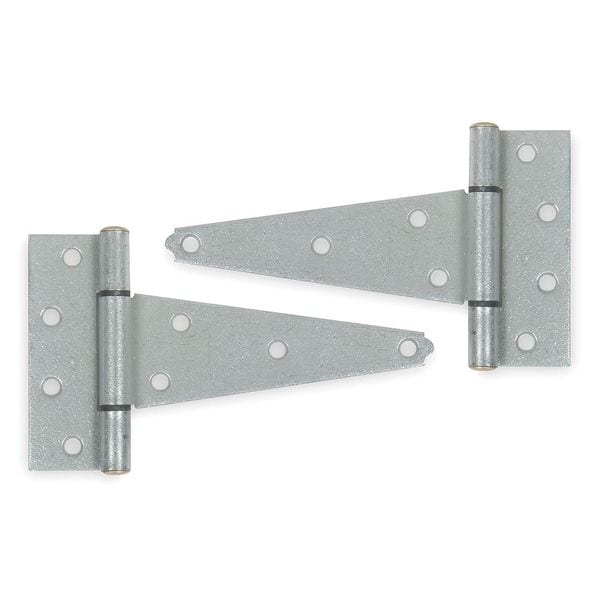 Zoro Select Tee Hinge, Steel, 1 13/16 in Leaf W x 4 1/4 in Leaf H, Galvanized Steel - 1WBE5