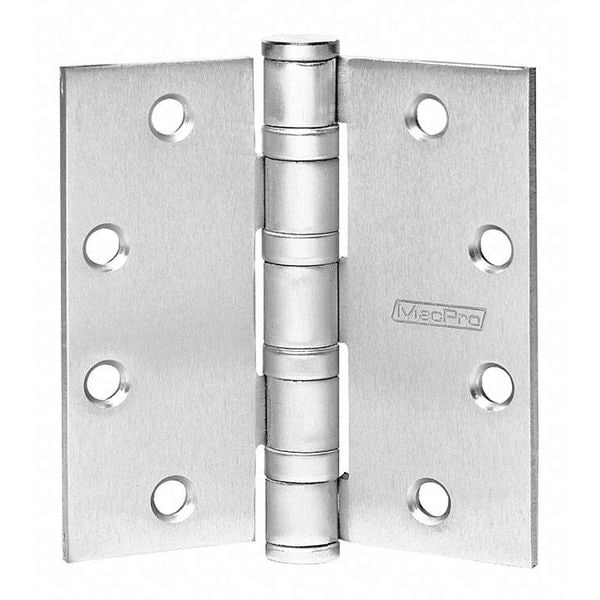 Mckinney Door and Butt Hinge, Steel, Full Mortise Mounting, 1 13/16 in Leaf W x 5 in Leaf H, Satin Chromium - 5X4-1/2 MPB68 26D