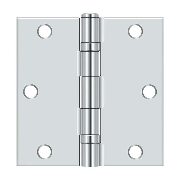 Deltana Bright Chrome Square Corner Ball Bearing Hinge - S35BBU26-R