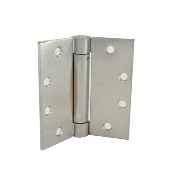 Patioplus 4.5 x 4.5 in. Full Mortise Single Acting Square Corner Spring Hinge, No. 037460 Satin Chrome - PA1633619