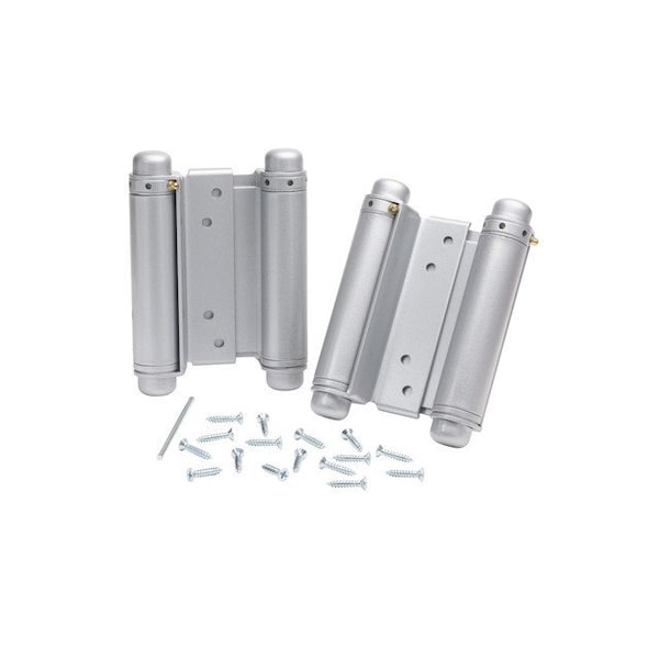 Trans Atlantic Co. 6 in. Galvannealed Double Acting Barrel Spring Squared Hinge with Non-Removable Pin - Set of 2 - DH-TAN5006-GV