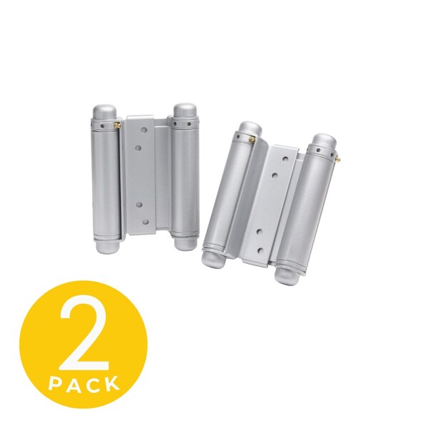 Trans Atlantic Co. 6 in. Galvannealed Double Acting Barrel Spring Squared Hinge with Non-Removable Pin - Set of 2 - DH-TAN5006-GV