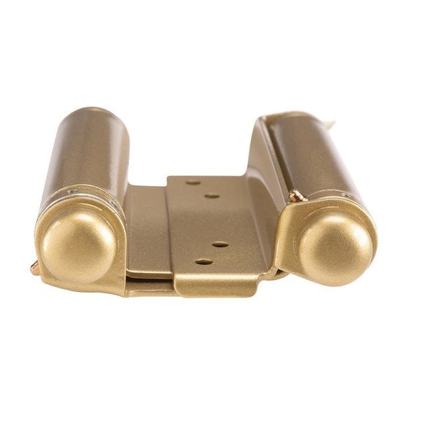 Trans Atlantic Co. 4 in. Bright Brass Double Acting Barrel Spring Squared Hinge with Non-Removable Pin - Set of 2 - DH-TAN5004-US3