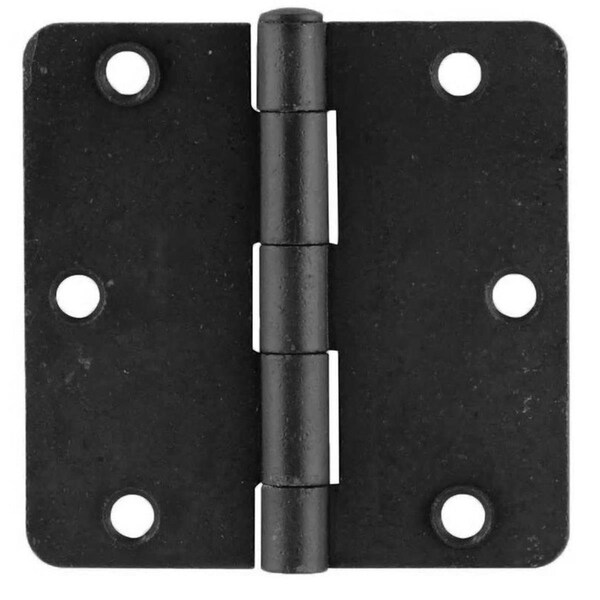 Patioplus 3.5 x 3.5 in., 0.25 in. Radius Steel Residential Duty Hinges, Flat Black, Set of 2 - PA2030564