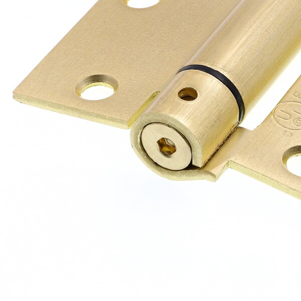Prime-Line Door Hinge Commercial UL Adjust Self-Close, 3-1/2 in. with Sq. Corners, Satin Brass 3 Pack - U 1158263