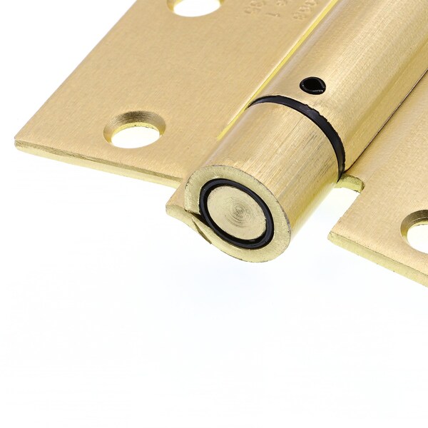 Prime-Line Door Hinge Commercial UL Adjust Self-Close, 3-1/2 in. with Sq. Corners, Satin Brass 3 Pack - U 1158263