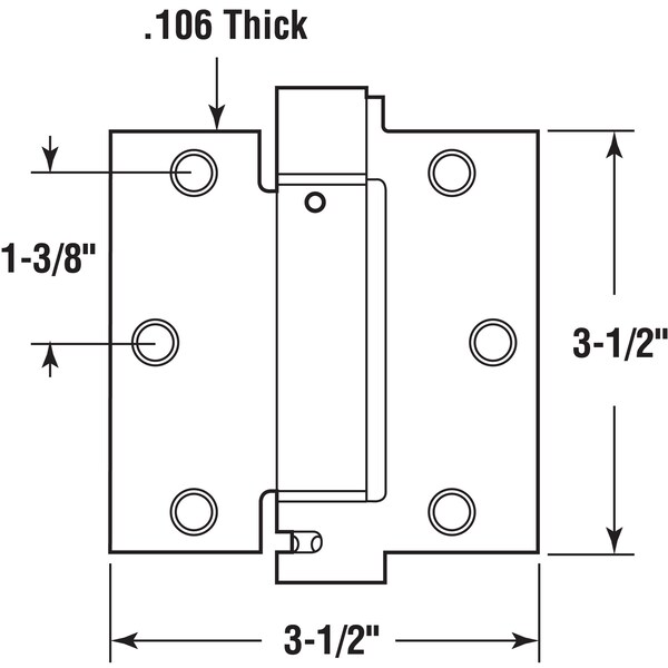 Prime-Line Door Hinge Commercial UL Adjust Self-Close, 3-1/2 in. with Sq. Corners, Satin Brass 3 Pack - U 1158263
