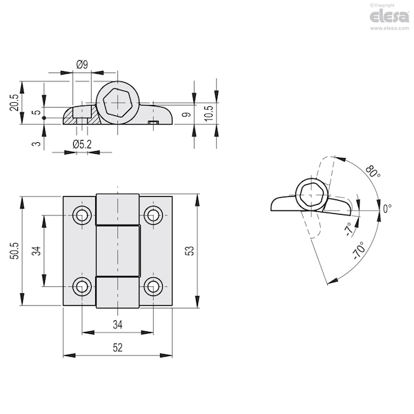 Elesa Detent angles, CFVT.53 CH-5-80-1.2 - CFVT-CH-80