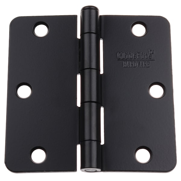 Gliderite Hardware 3-1/2 in. Matte Black Door Hinge with 1/4 in. Corner Radius - 3514-MB, 30PK - 3514-MB-30
