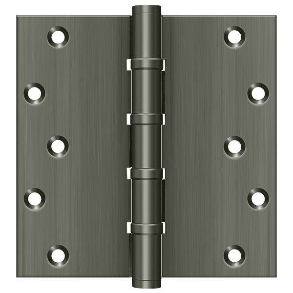 Deltana Antique Nickel Square Ball Bearing Hinge, Holes per Leaf: 5 - DSB66BB15A