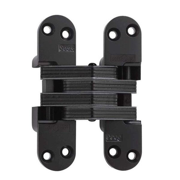 Universal Industrial Soss 1-1/8" x 4-5/8" Heavy Duty Invisible Hinge for 1-3/4" Doors Black Finish - 218US19