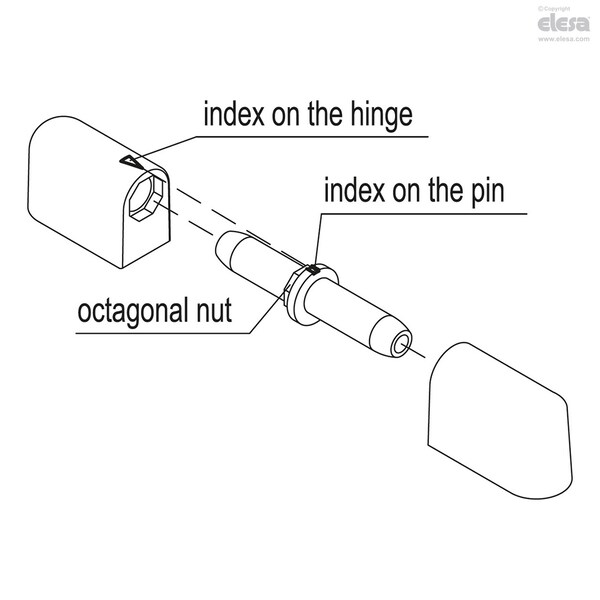 Elesa Nickel-plated steel threaded studs/brass bosses, CFN.65 p-M5x12-B-M5 - CFN-P-B