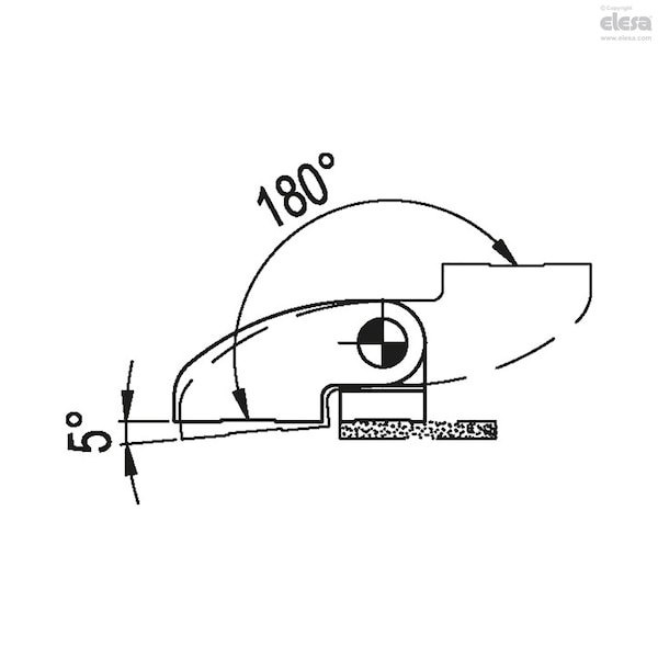 Elesa With raised body, opening on the right side, CMDX-AL-RD-50-AB - CMDX-AL-RD