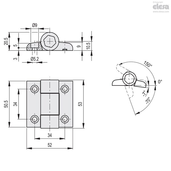 Elesa Detent angles, CFVT.53 CH-5-150-0.7 - CFVT-CH-150