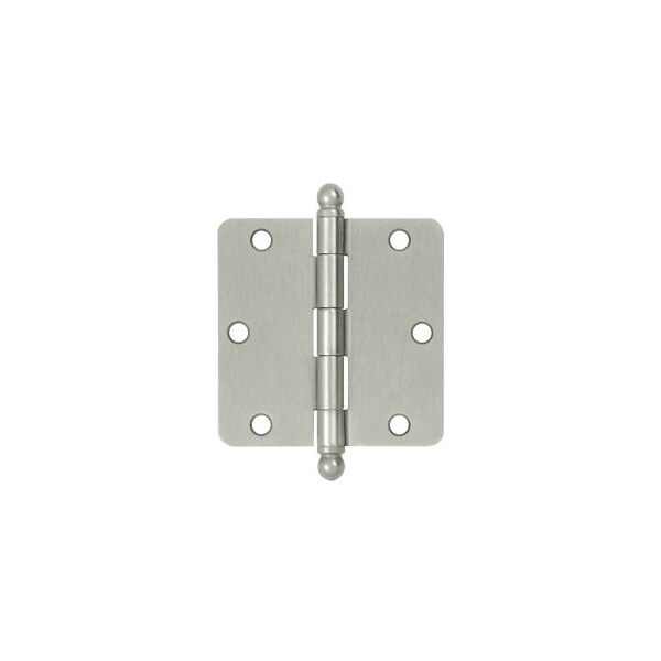 Deltana S35R415-BT Ball Tip 1/4 Radius Hinges Brushed Nickel, 10PK - S35R415-BT-XCP10