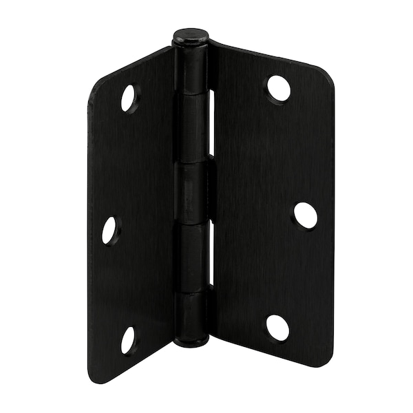 Prime-Line Door Hinge Residential Smooth Pivot, 3-1/2 in. with 1/4 in. Corners, Matte Black 12 Pack - U 11505812