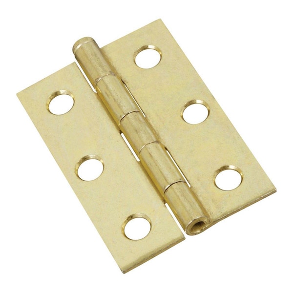 Homecare Products 2.5 in. Steel Brass Removable Pin Door Hinges, 2PK - HO3299773