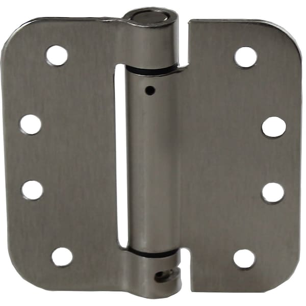 Richelieu 4inch 102 mm Full Mortise Adjustable Spring Hinge, Brushed Nickel - 51822NBB1