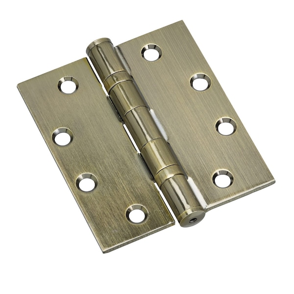 Richelieu 4inch 102 mm Full Mortise Ball Bearing Butt Hinge, Antique Brass - 4823ABB