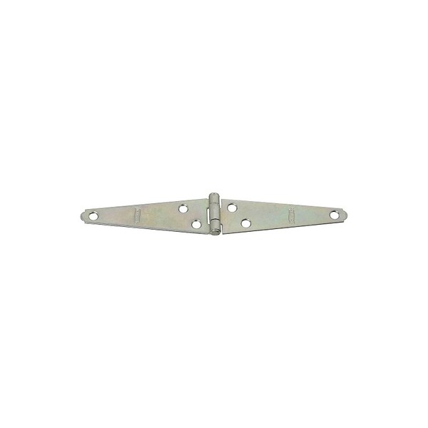 National Hardware Strap Hinge, 1-1/4 in W Frame Leaf, 0.056 in Thick Leaf, Steel, Zinc, Fixed Pin, 8 lb - N127-514
