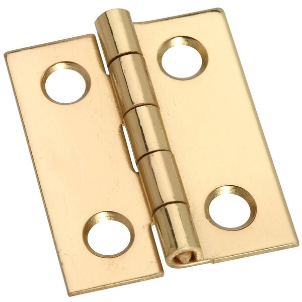 National Hardware Decorative Narrow Hinge, 1 in H Door Leaf, 0.02 in Thick Door Leaf, Brass, Solid Brass, 2 lb - N211-284