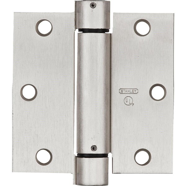 National 3.5 In. Satin Nickel Square Spring Door Hinge - N350777