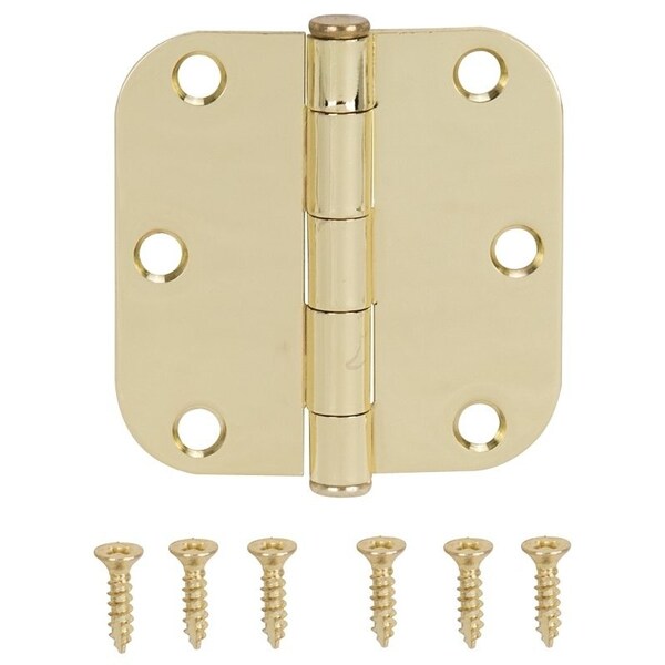 Prosource Door Hinge, Steel, Polished Brass, Loose Pin, 180 deg Range of Motion, Screw Mounting - LR-701-PS