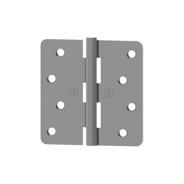 Hager Hinge 4 x 4 in. 0.25 in. Radius No.34837 Solid Full Mortise Residential Hinge, Satin Nickel - RC1541415EA14