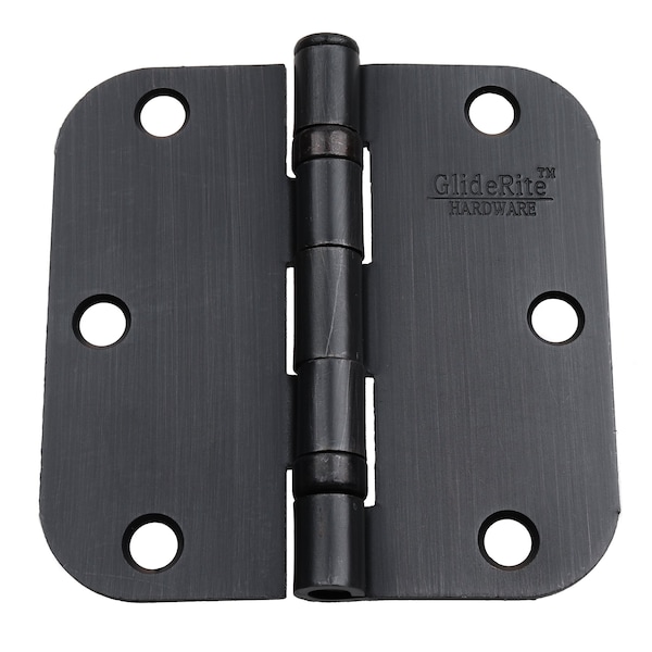 Gliderite Hardware 3-1/2 in. Oil Rubbed Bronze Ball Bearing Door Hinge with 5/8 in. Corner Radius - 3558-2BB-ORB, 30PK - 3558-2BB-ORB-30