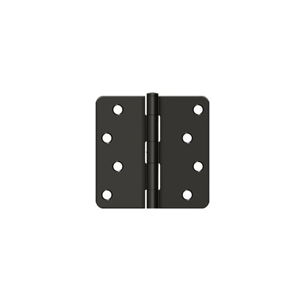 Deltana 4 x 4 x 1/4 Radius Hinge; Heavy Duty; Oil Rubbed Bronze Finish - S44R4N10B