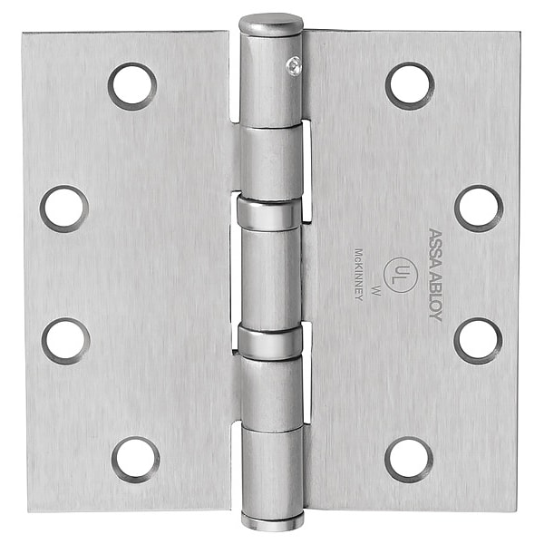 Mckinney Door and Butt Hinge, Steel, Full Mortise Mounting, 1 15/16 in Leaf W x 4 1/2 in Leaf H, Dull Chrome - TA2714 NRP 4-1/2" X 4-1/2