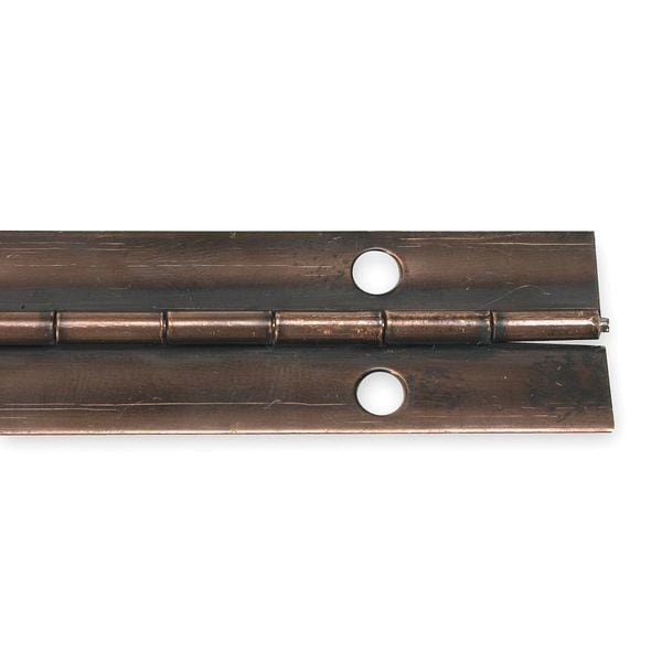 Zoro Select Piano Hinge, Steel, Full Surface Mounting, 3/4 in Leaf W x 48 in Leaf H, Antique Bronze - 1CBD9