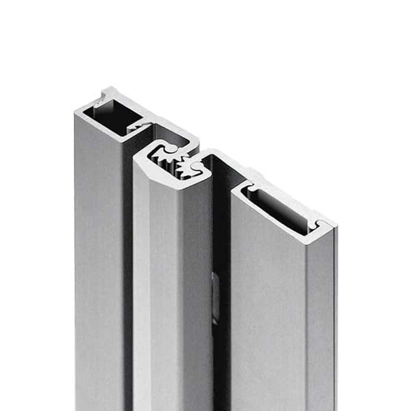 Select-Hinges Select-Hinges: 85" Geared Full Surface Hinge - 1/16" Door Inset - Narrow Frame - Alum - SLH-57-85-CL-SD