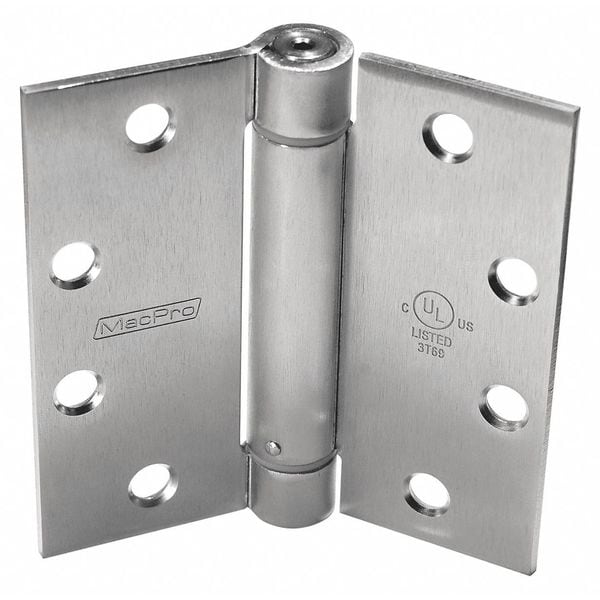 Mckinney Door and Butt Hinge, Steel, Full Mortise Mounting, 1 7/8 in Leaf W x 4 1/2 in Leaf H, Dull Chromium - 4 1/2X4 1/2 MPB679 26D